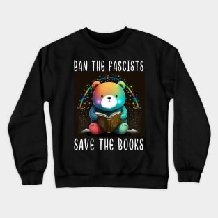 save the books Kawaii  Reader Books For Book Nerd Cute kawaii panda Reading Crewneck Sweatshirt